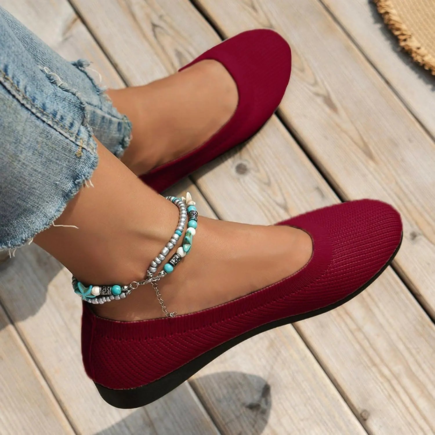 Stylish knitted ballet flats - Love Salve